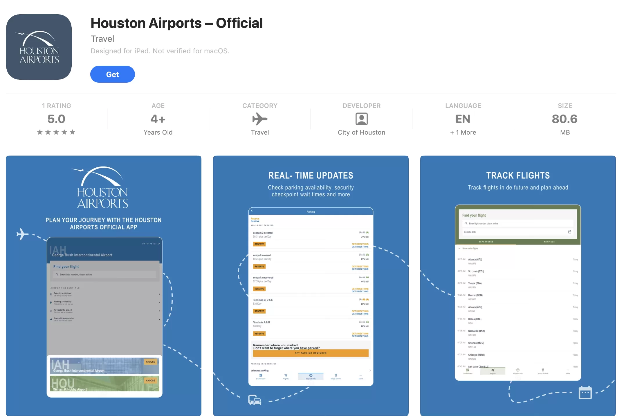 Houston Airports App screenshot