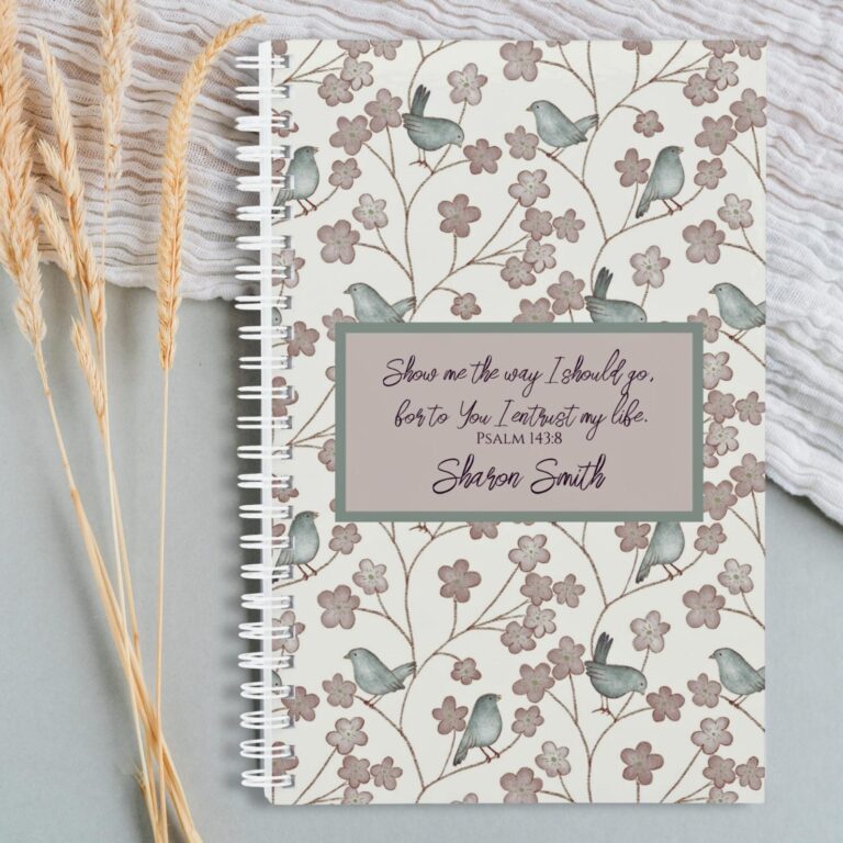Zazzle Custom Whimsical Bird and Floral Notebook by Montanes Art and Designs