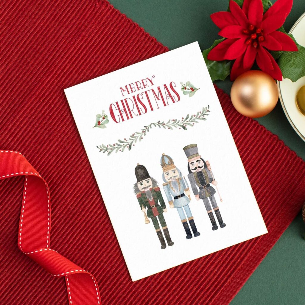 Zazzle Vintage Nutcracker Christmas card by Montanes Art and Designs
