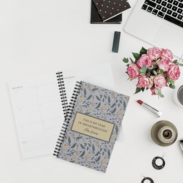 custom zazzle planner with vintage botanical cover by Montanes Art and Designs